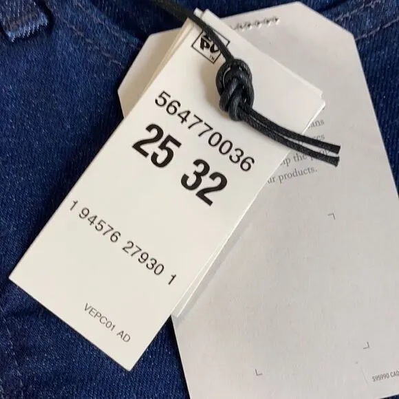 Levi's Made &amp; Crafted High Rise Skinny 721 Jeans With Knit Leg Trim 25/32 NWT
