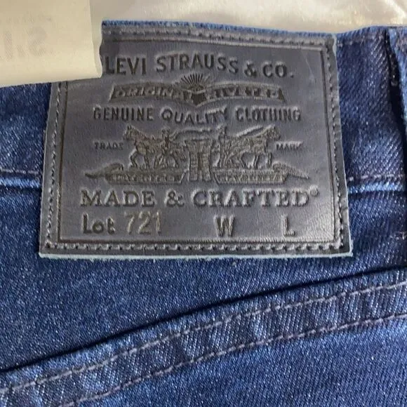 Levi's Made &amp; Crafted High Rise Skinny 721 Jeans With Knit Leg Trim 25/32 NWT