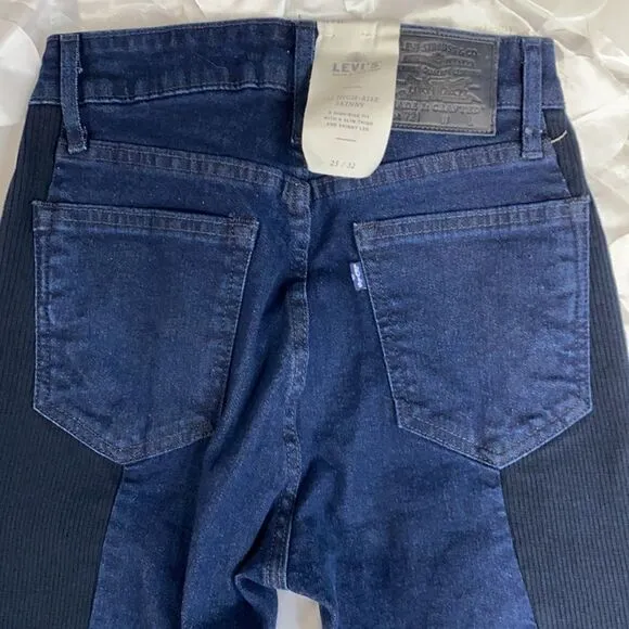 Levi's Made &amp; Crafted High Rise Skinny 721 Jeans With Knit Leg Trim 25/32 NWT