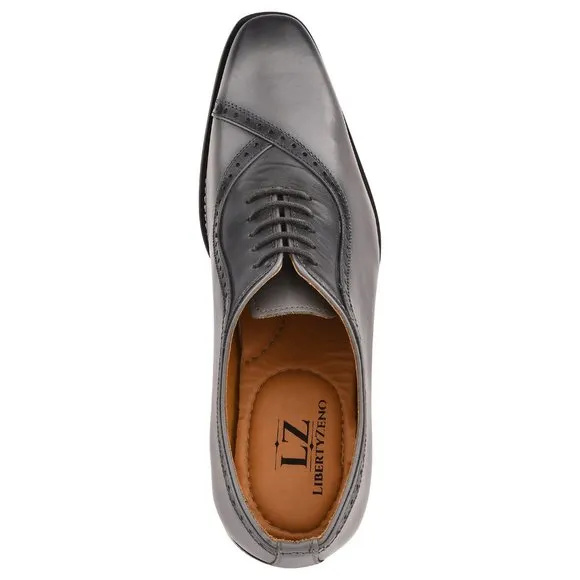 LIBERTYZENO Grey Mens Oxford Dress Shoes