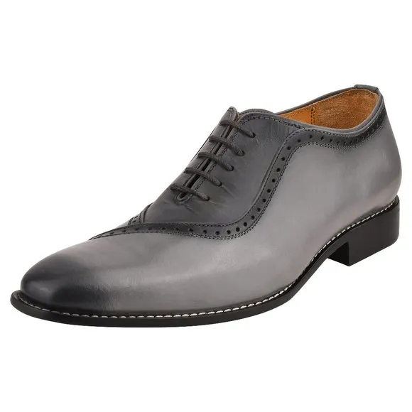 LIBERTYZENO Grey Mens Oxford Dress Shoes