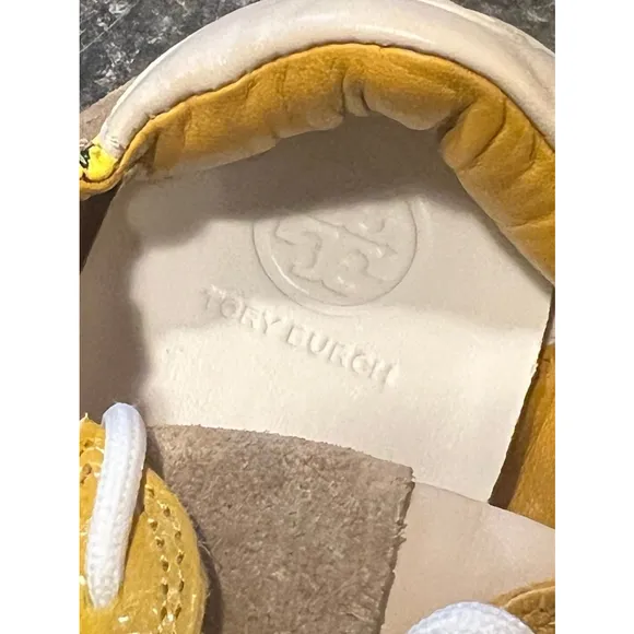 Like New Tory Burch Serif Floral Yellow Sneakers