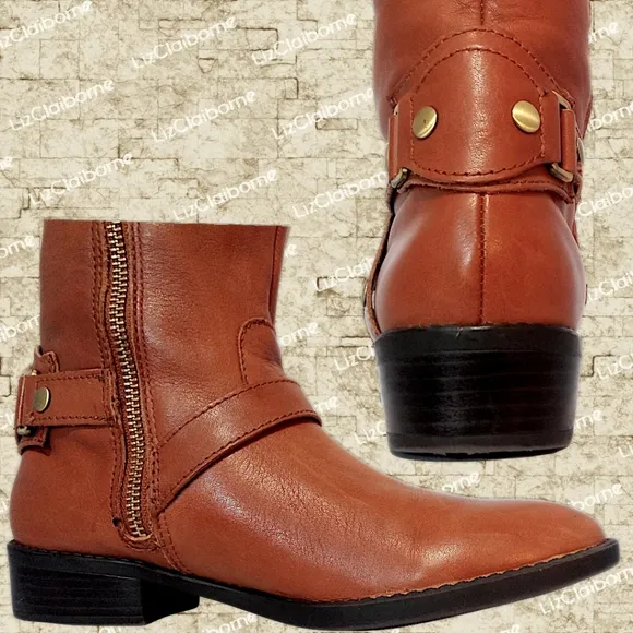 Liz Claiborne Knee High Brown Leather Riding Boots w/ Side Zippers | Women's 6M