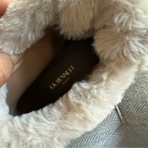 LK Bennett Jesse Faux shearing Cuff Women's Black Fur-Lined Boots