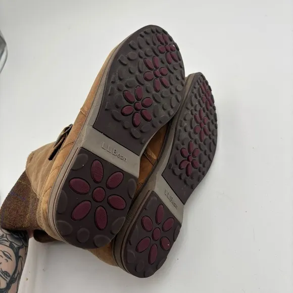 L.L. Bean Boots Women’s 9 Brown Leather Casual Mid Park Ridge Buckle Tek 2.5