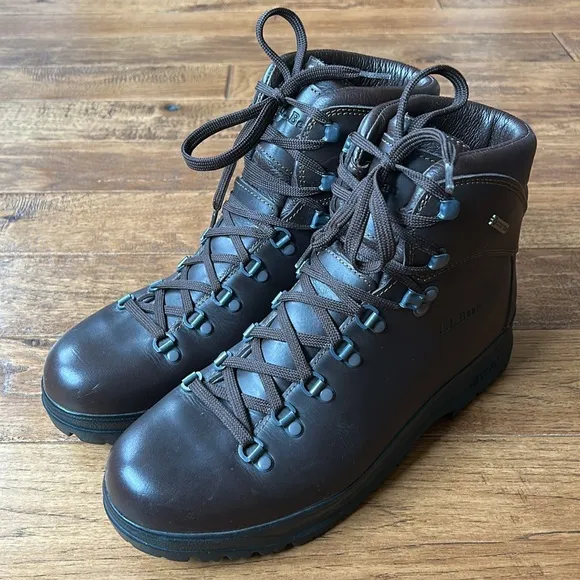 L.L. Bean Cresta GTX Waterproof Hiking Boots Brown Leather Mens Size 10 Wide