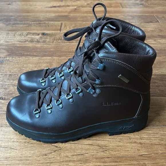 L.L. Bean Cresta GTX Waterproof Hiking Boots Brown Leather Mens Size 10 Wide