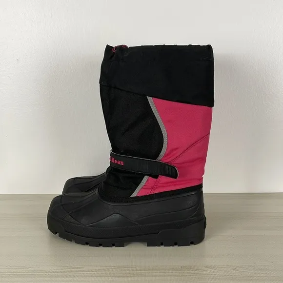 L.L. Bean Northwoods black pink girls all purpose winter boots Size 7