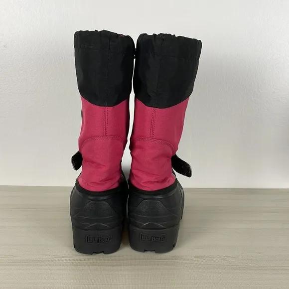 L.L. Bean Northwoods black pink girls all purpose winter boots Size 7