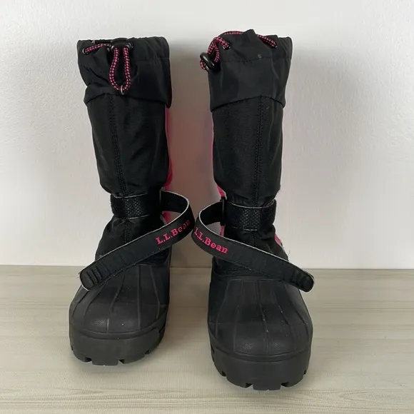 L.L. Bean Northwoods black pink girls all purpose winter boots Size 7