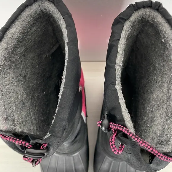 L.L. Bean Northwoods black pink girls all purpose winter boots Size 7