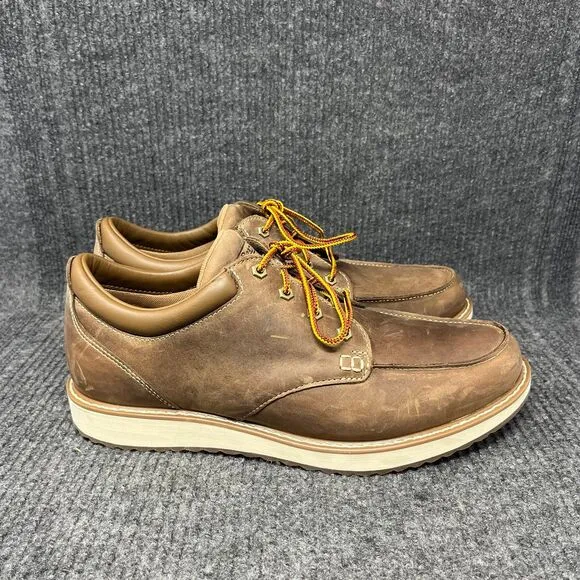 L.L. Bean Stonington Moc Toe Casual Oxford Shoes Brown Leather Mens 13 WIDE