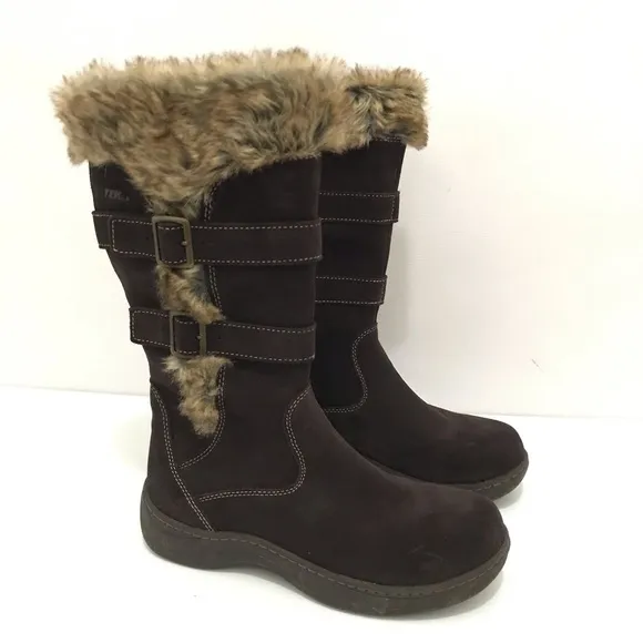 LL Bean Tek2.5 2 Buckle Tall waterproof Lined Winter Boots Women’s Size 8 EUC