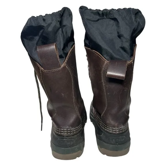 LL Bean Winter Boots Size 8 Brown Leather Goretex Hunting Lace Up  7.5