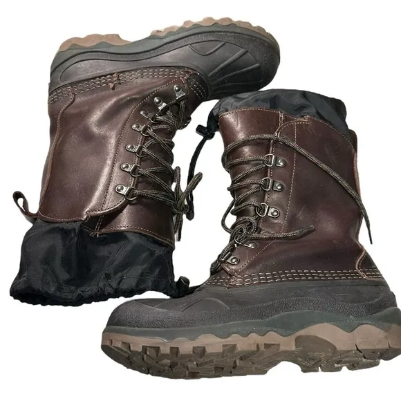 LL Bean Winter Boots Size 8 Brown Leather Goretex Hunting Lace Up  7.5