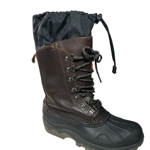 LL Bean Winter Boots Size 8 Brown Leather Goretex Hunting Lace Up  7.5