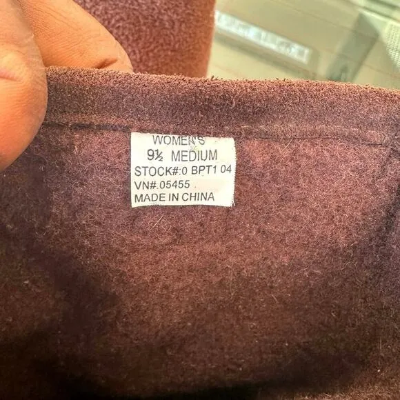 LL Bean Women's Suede Fleece Lined Zip Up Mid Calf Winter Boots Size 9.5M Brown