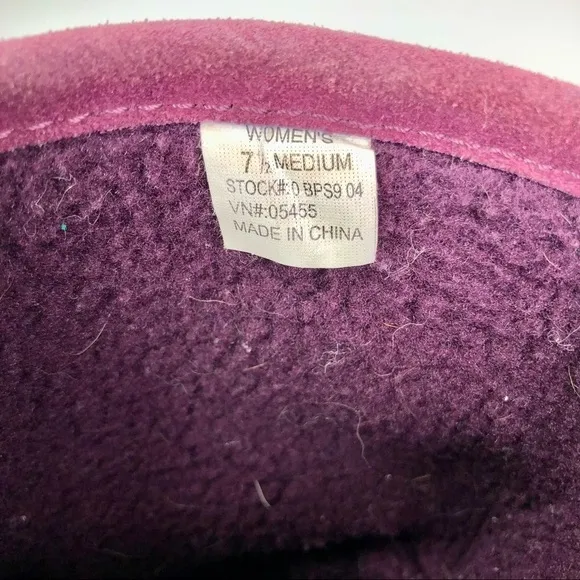 LL Bean zippered winter boots berry purple suede and fleece 7.5
