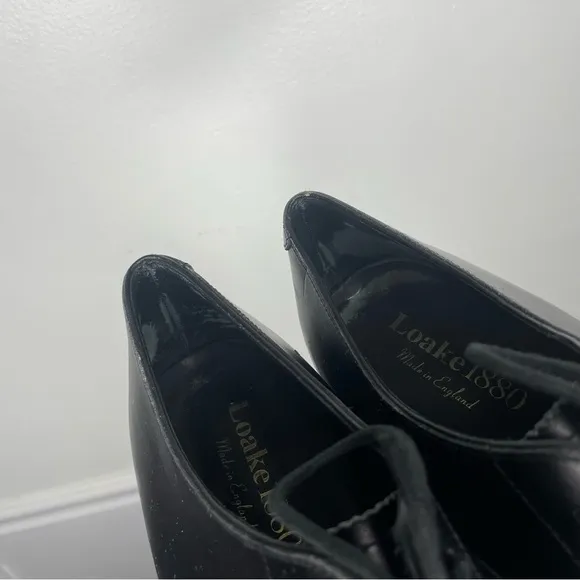 Loake 1880 Black Leather Lace Up Dress Shoes Made in England Mens 8.5