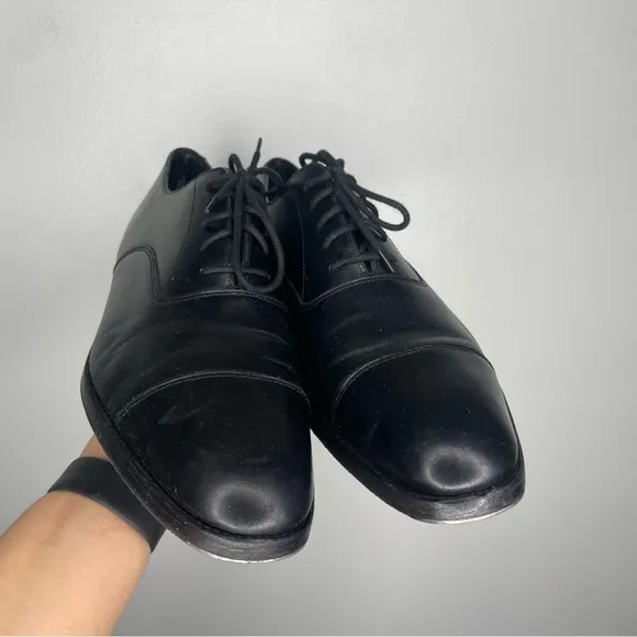 Loake 1880 Black Leather Lace Up Dress Shoes Made in England Mens 8.5