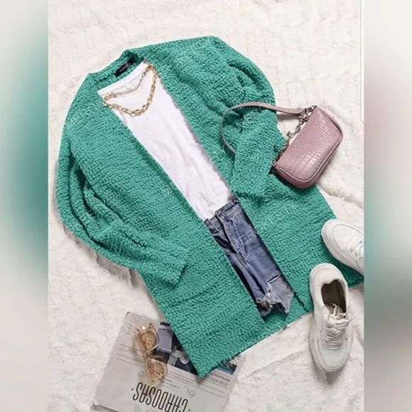 🌹Long Sleeve Soft Chunky Knit Sweater Open Front