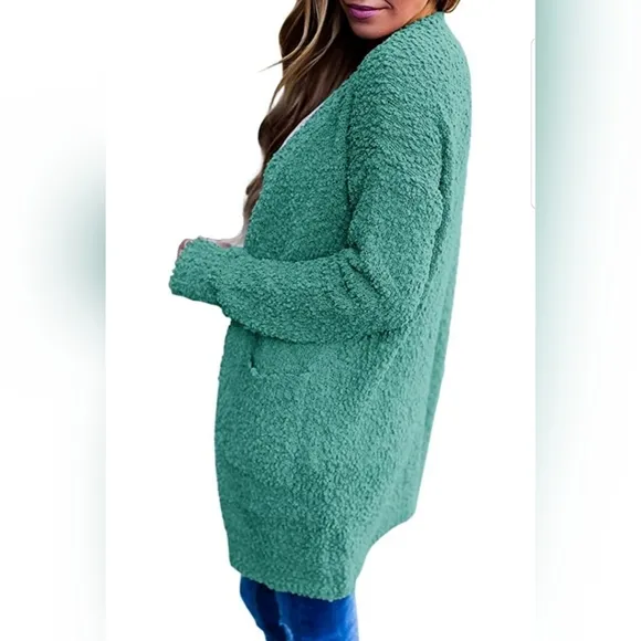 🌹Long Sleeve Soft Chunky Knit Sweater Open Front