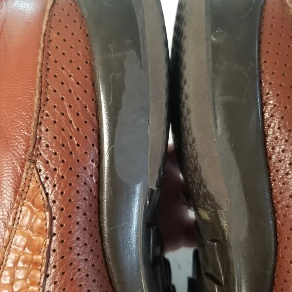 Los Altos Exotic Alligator Chestnut Dress Shoes Mens 9