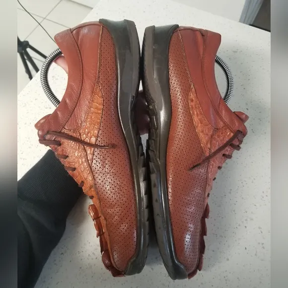Los Altos Exotic Alligator Chestnut Dress Shoes Mens 9