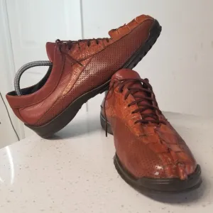 Los Altos Exotic Alligator Chestnut Dress Shoes Mens 9