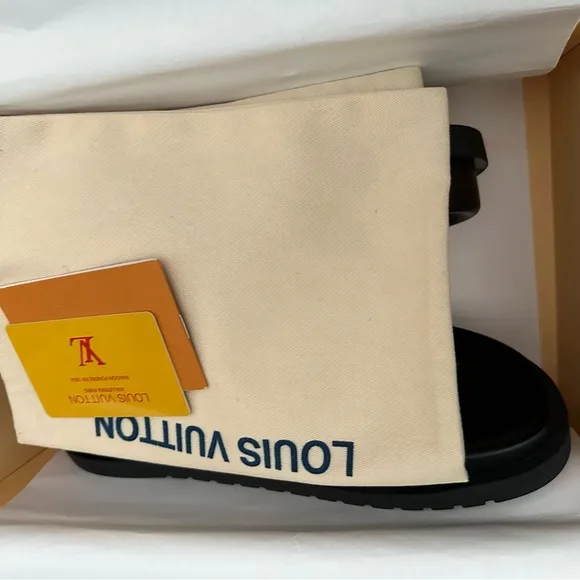 Louis Vuitton Black and Brown Sandals Sleek Modern Design