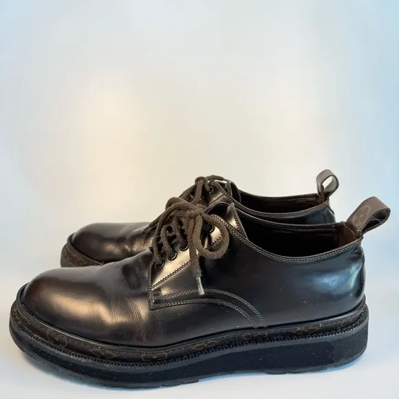 Louis Vuitton Derby Shoes in Black Leather | Original Price 1200 | Size 9 = 42