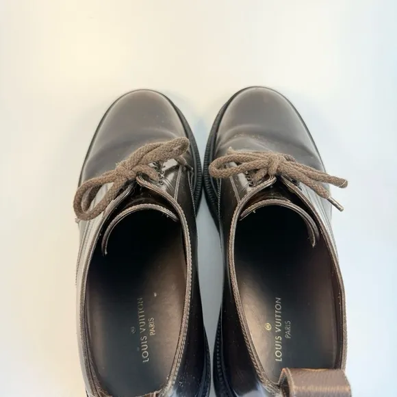 Louis Vuitton Derby Shoes in Black Leather | Original Price 1200 | Size 9 = 42
