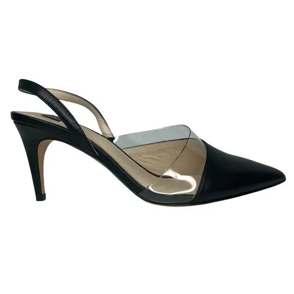 Louise et Cie Black Lo-Kareena Slingback Heels - Size 8 / 38.5 - Women