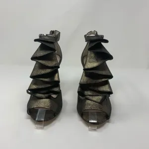 Louise et Cie Lo Mahalah Ruffle Metallic Heels Shoes Women Formal Size 10