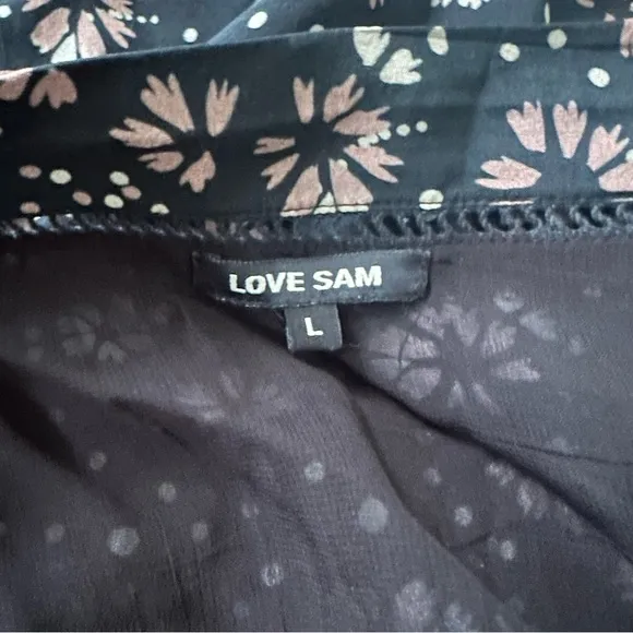 Love Sam for Anthropologie Floral Silk Wrap Midi Skirt sz L