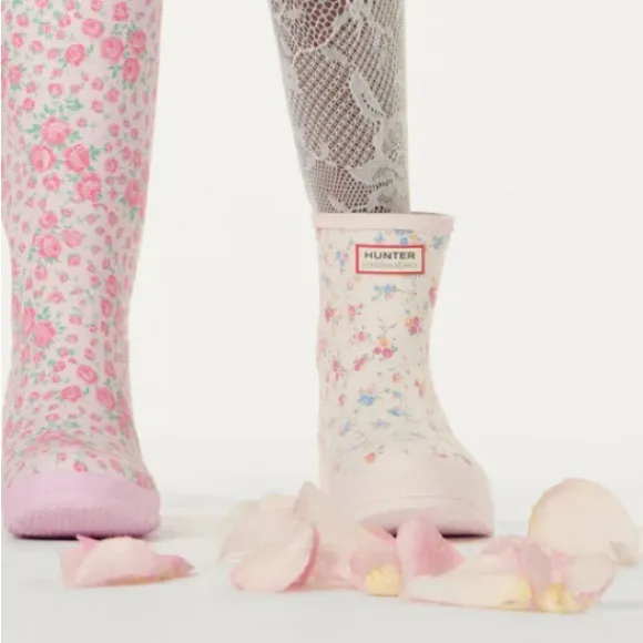 LoveShackFancy Pink Winter Rain Boots Floral Pattern