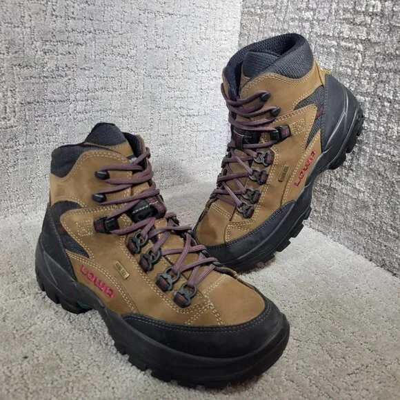 Lowa Gore-Tex Mid Women's Size 7.5 US Brown Leather Waterproof Hiking Boots 1244