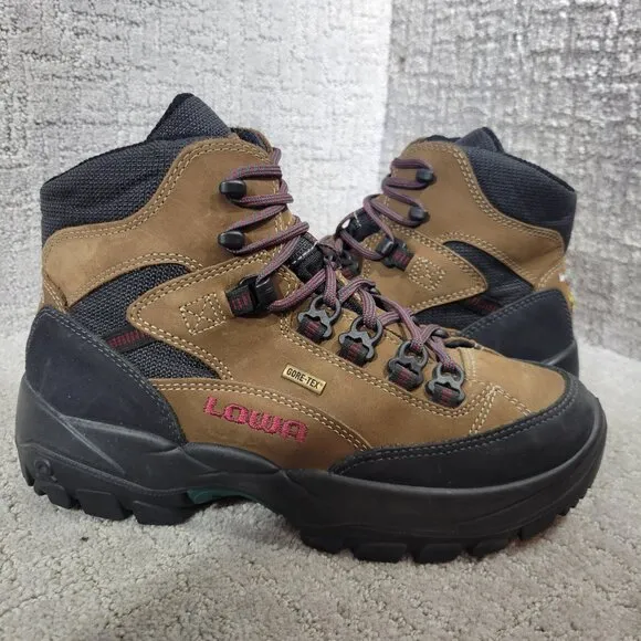 Lowa Gore-Tex Mid Women's Size 7.5 US Brown Leather Waterproof Hiking Boots 1244