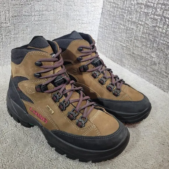 Lowa Gore-Tex Mid Women's Size 7.5 US Brown Leather Waterproof Hiking Boots 1244