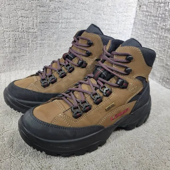 Lowa Gore-Tex Mid Women's Size 7.5 US Brown Leather Waterproof Hiking Boots 1244