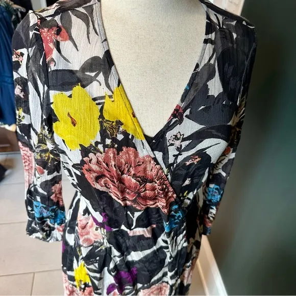LUCKY BRAND -  Floral Wrap Dress - Elegant &amp; Flattering | Versatile Midi Dress
