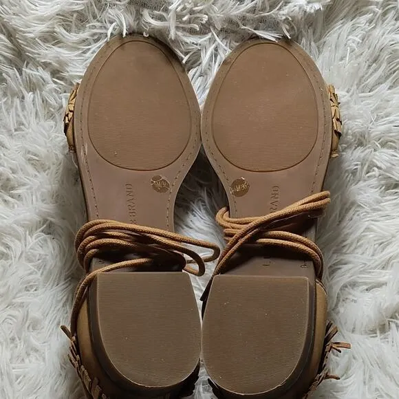 LUCKY BRAND GELSO ANKLE TIE SANDALS SANDBOX NUBUCK LEATHER 6 NWB