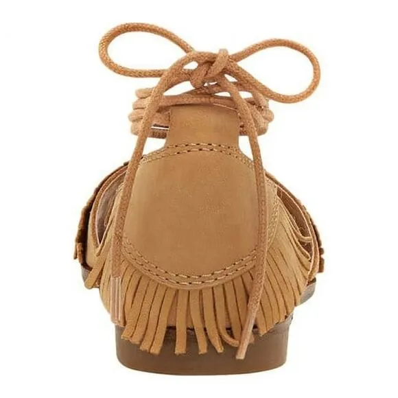 LUCKY BRAND GELSO ANKLE TIE SANDALS SANDBOX NUBUCK LEATHER 6 NWB