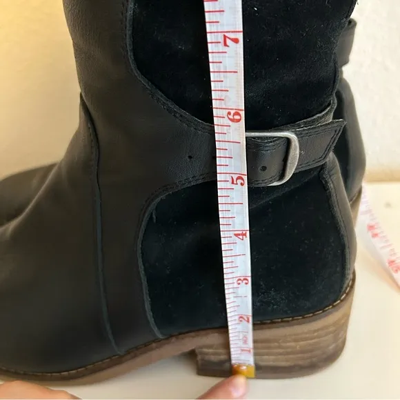 Lucky Brand Timinii black genuine leather knee high riding boots S 7.5 EU 38