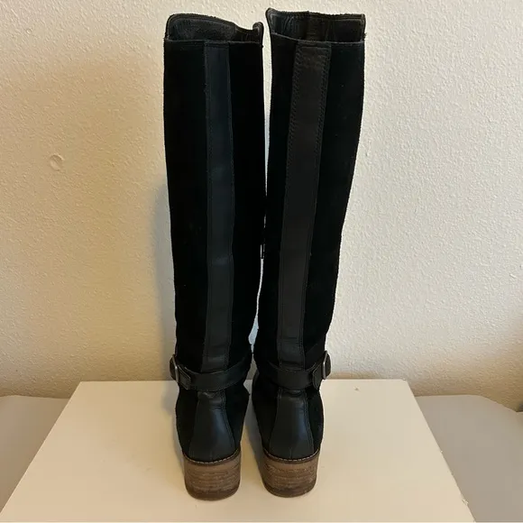 Lucky Brand Timinii black genuine leather knee high riding boots S 7.5 EU 38