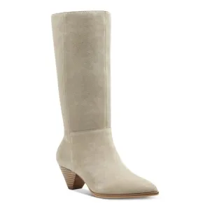 LUCKY BRAND Womens Beige Cushioned Pointed Toe Leather Cone Heeled Boots 8.5 M