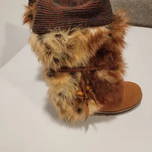 Lukees by Muk Luks Sigrid Leela Too Women's Faux Fur Winter Boots Size 8