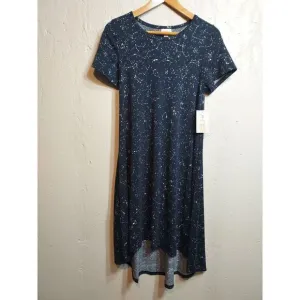 LuLaRoe‎ Carly High Low Swing Dress XS Blue Stars Constellations Space NWT