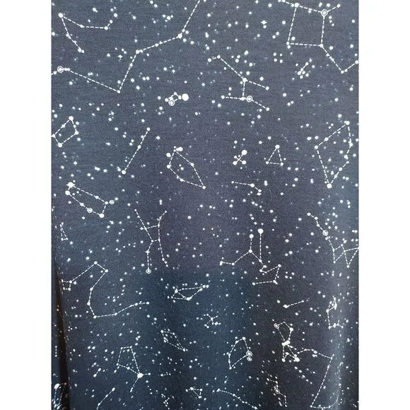 LuLaRoe‎ Carly High Low Swing Dress XS Blue Stars Constellations Space NWT