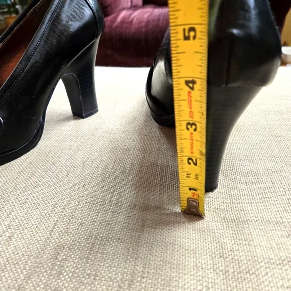 Madden Girl 4&quot; Heeled Black Leather Shoes, Decorative Buckle, Size 10
